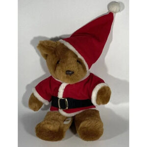 VTG Caltoy Stuffed Animal Plush Santa Christmas Teddy‎ Bear 10”